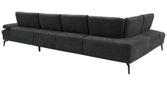 WOHNLANDSCHAFT in Webstoff Anthrazit  - Anthrazit/Schwarz, Design, Textil/Metall (208/354/157cm) - Dieter Knoll