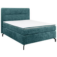BOXSPRINGBETT 140/200 cm  in Petrol  - Petrol/Schwarz, Design, Textil/Metall (140/200cm) - Esposa