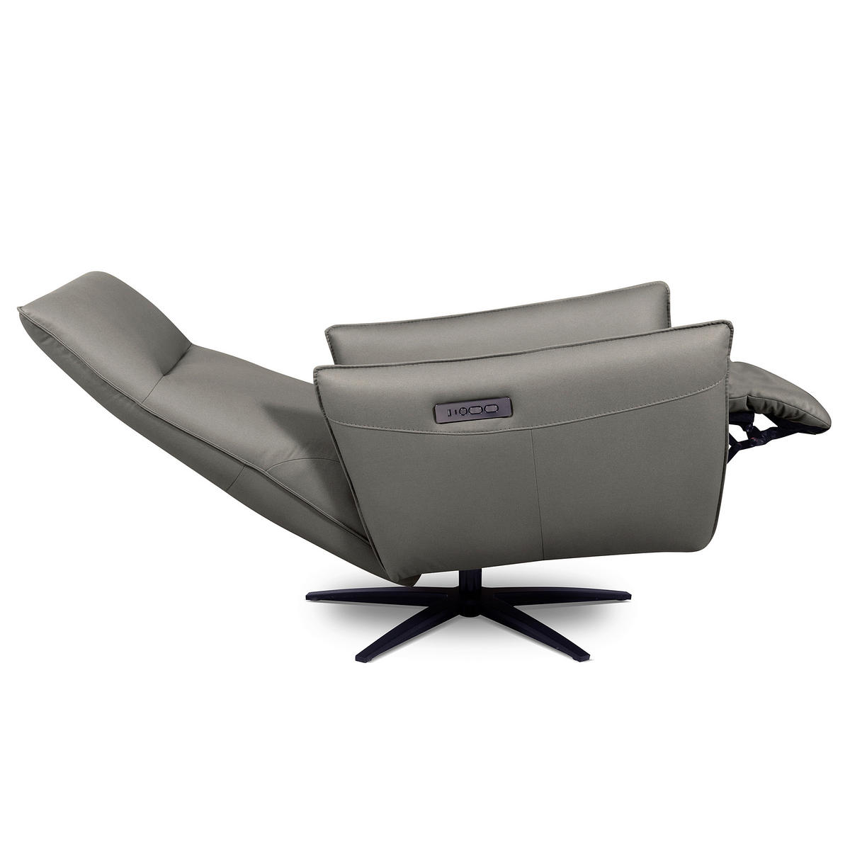 RELAXSESSEL Textil Grau  - Schwarz/Grau, Design, Textil/Metall (77/107/88cm) - Livetastic