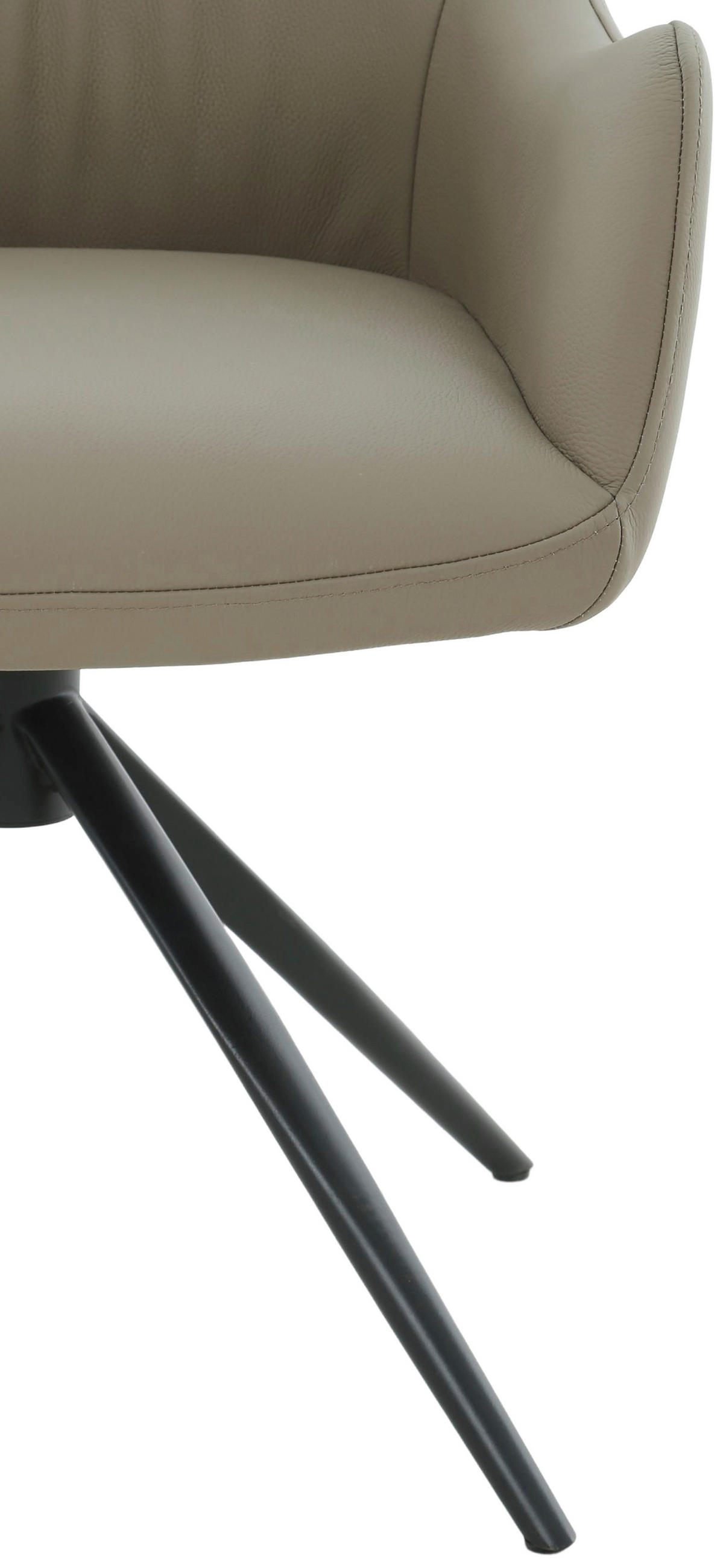 NASLANJAČ, kovina, usnje črna, rjavosiva  - rjavosiva/črna, Moderno, kovina/usnje (57/86,5cm) - Novel