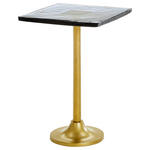 BEISTELLTISCH 35,5/35,5/51 cm Grau, Messingfarben quadratisch  - Messingfarben/Grau, Design, Glas/Metall (35,5/35,5/51cm) - Ambia Home