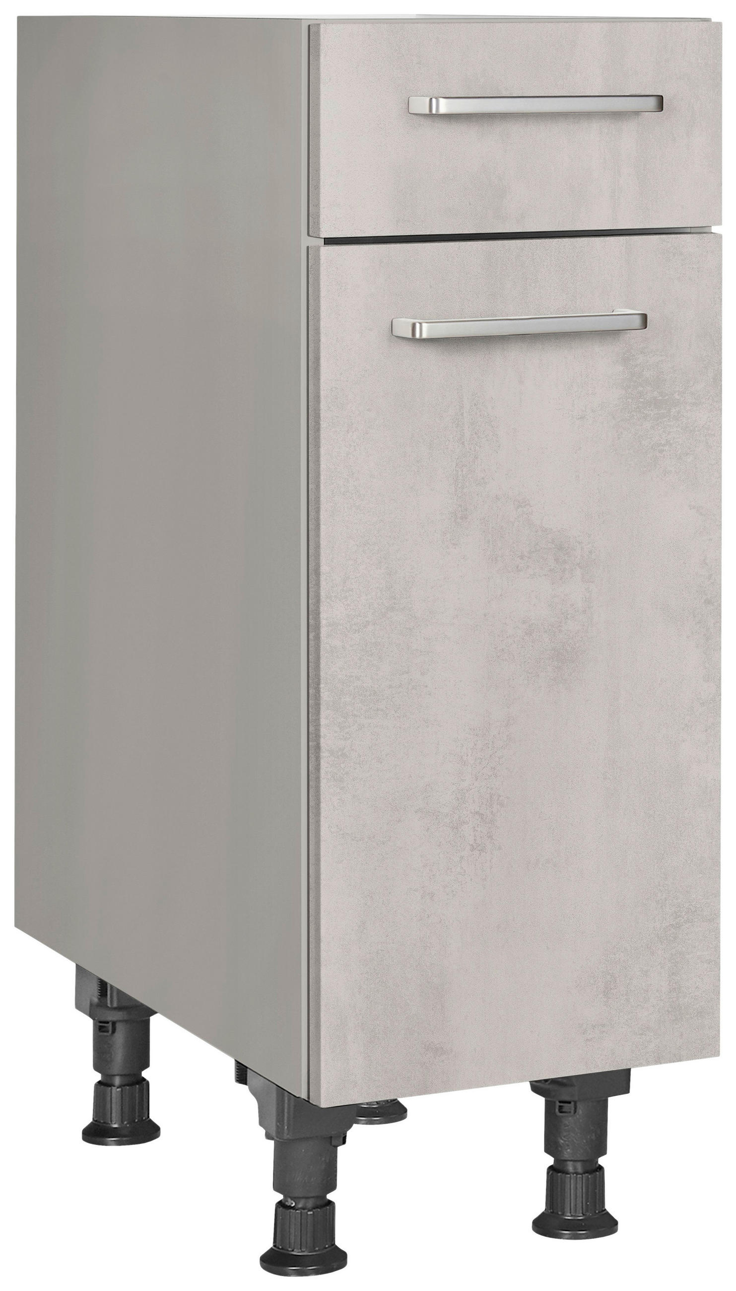 SCHUBKASTENUNTERSCHRANK 30/87/56 cm  in Hellgrau  - Edelstahlfarben/Hellgrau, MODERN, Holzwerkstoff/Metall (30/87/56cm) - Nobilia