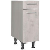 SCHUBKASTENUNTERSCHRANK 30/87/56 cm  in Hellgrau  - Edelstahlfarben/Hellgrau, MODERN, Holzwerkstoff/Metall (30/87/56cm) - Nobilia