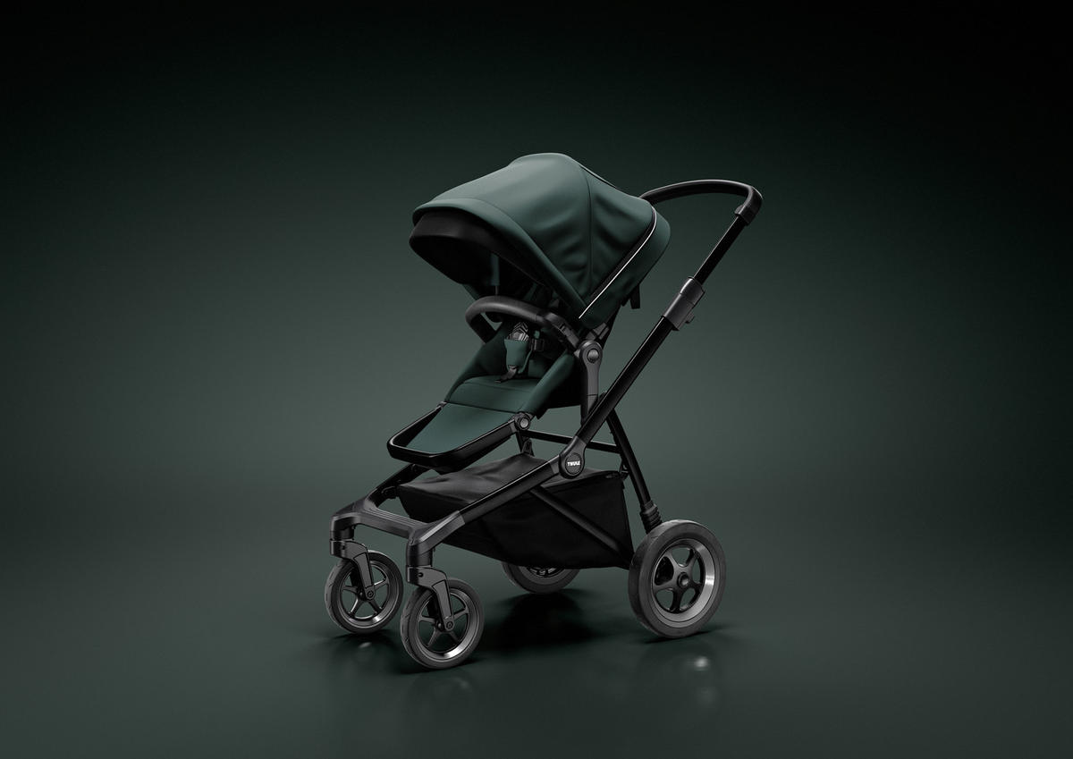 KINDERWAGENSET  Sleek  Mallard Green  - Schwarz/Grün, Trend, Textil/Metall (61/85/109cm) - Thule