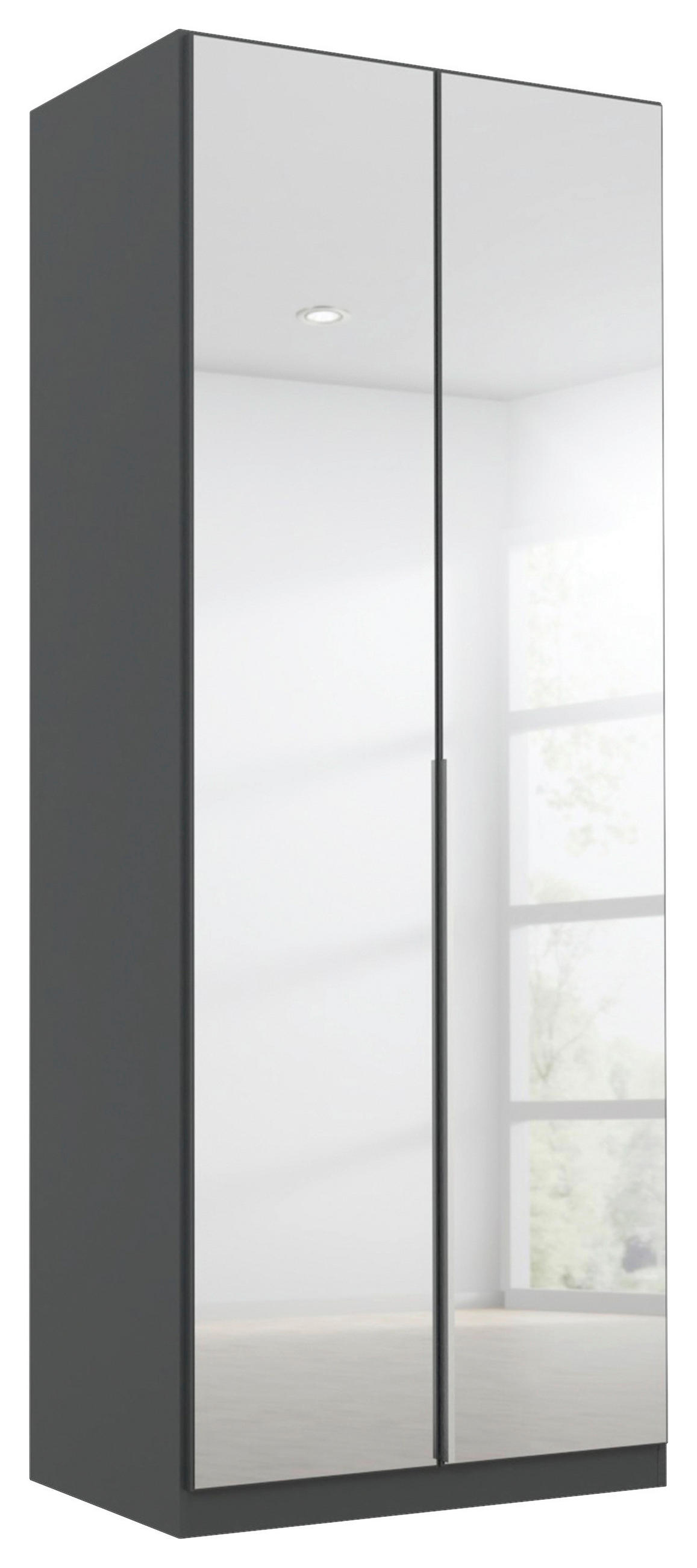 DREHTÜRENSCHRANK in Grau, Silberfarben  - Silberfarben/Alufarben, Modern, Holzwerkstoff (91/229/54cm) - Rauch Möbel
