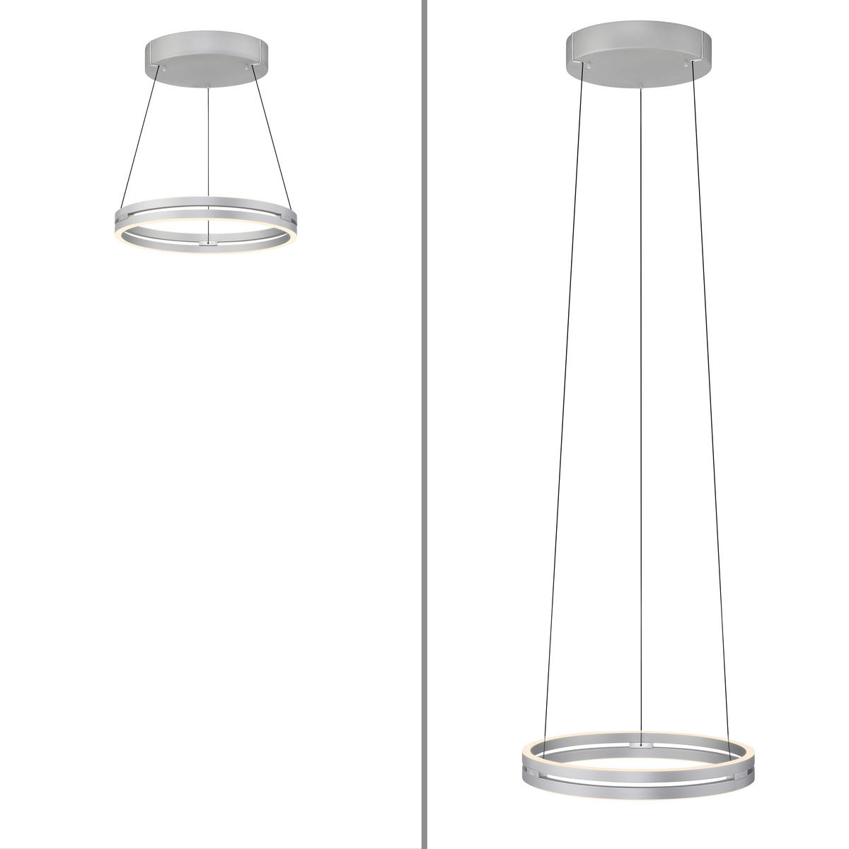 LED-PENDELLEUCHTE Pure E-Loop 50/50/350 cm   - Grau, Design, Metall (50/50/350cm) - Neuhaus PURE