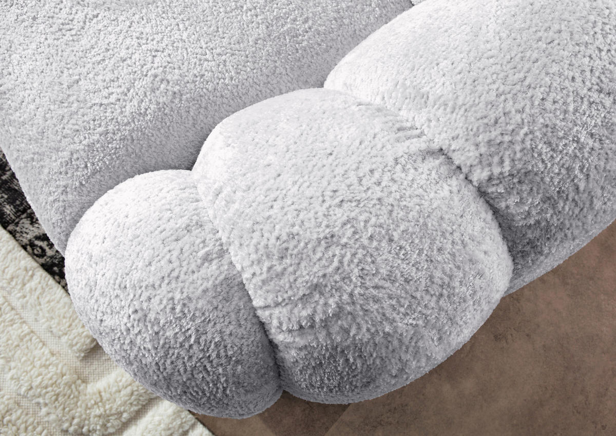 BIGSOFA in Chenille Hellgrau  - Hellgrau/Schwarz, KONVENTIONELL, Kunststoff/Textil (248/78/112cm) - Carryhome