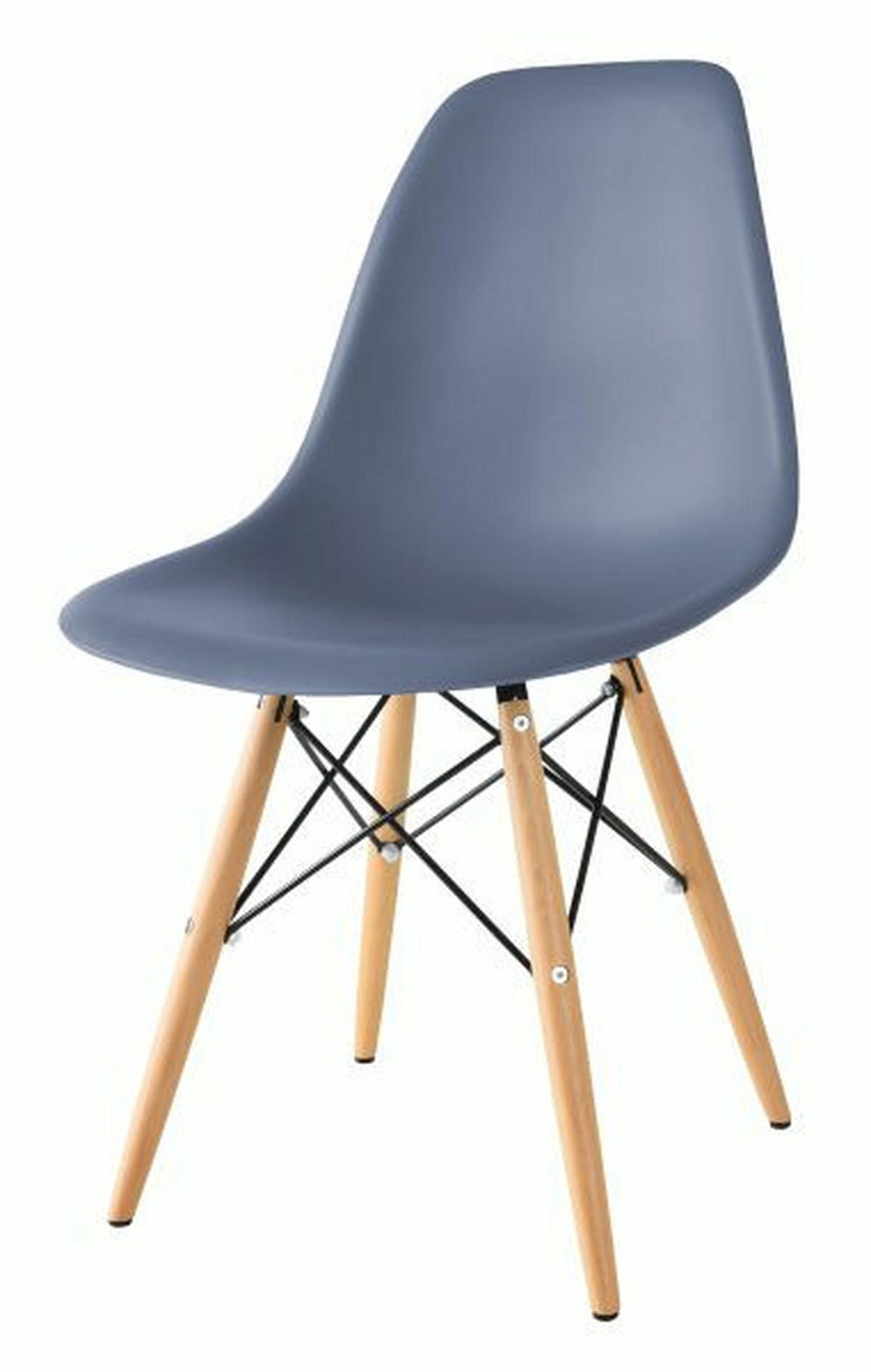 STOLICA  plava, siva  drvo, metal, plastika      - siva/plava, Design, drvo/metal (54/81/47cm) - Novel