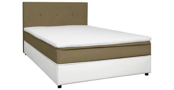 BOXBETT 120/200 cm in Gelb, Weiß - Gelb/Schwarz, KONVENTIONELL, Holz/Textil (120/200cm) - Carryhome