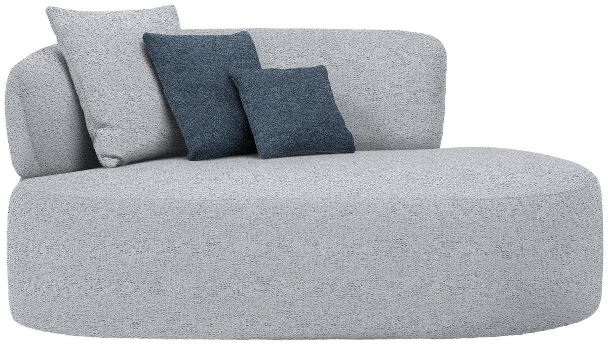 RÉCAMIERE in Chenille Blau, Grau  - Blau/Schwarz, MODERN, Kunststoff/Textil (166/86/105cm) - Hom`in