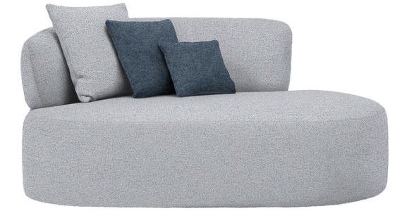 RÉCAMIERE in Chenille Blau, Grau - Blau/Schwarz, MODERN, Kunststoff/Textil (166/86/105cm) - Hom`in