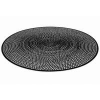 TEPPICH  Wohnzimmer 150 cm Schwarz, Weiß rund  - Schwarz/Weiß, Trend, Textil (150cm)