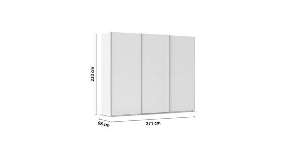 SCHWEBETÜRENSCHRANK  in Weiß  - Alufarben/Weiß, Basics, Holzwerkstoff/Metall (271/223/68cm) - Novel