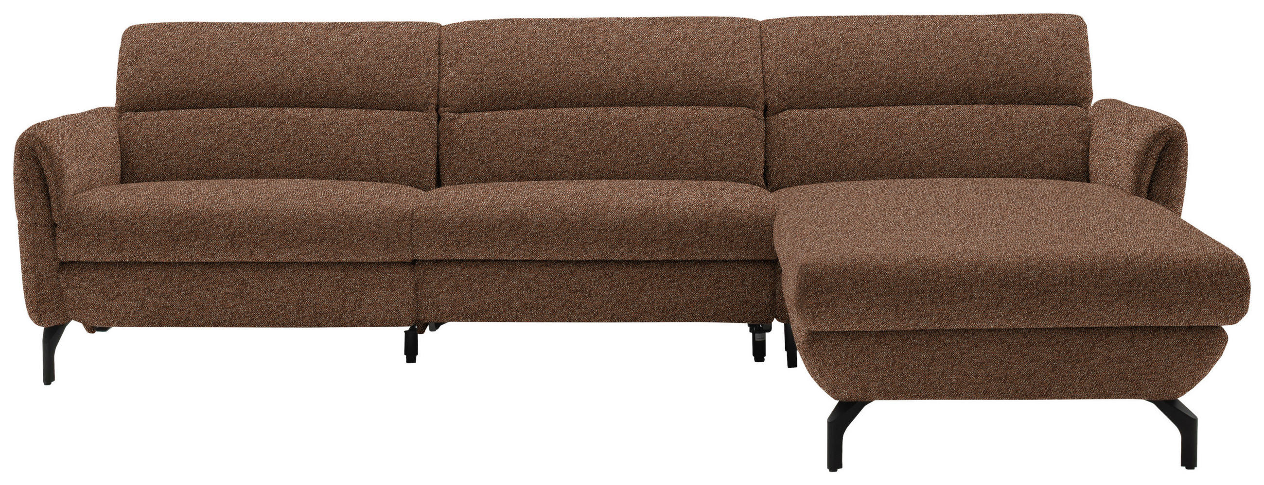 ECKSOFA in Chenille Kupferfarben  299/187 cm  - Schwarz/Kupferfarben, Design, Textil/Metall (299/187cm) - Schöner Wohnen