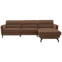ECKSOFA in Chenille Kupferfarben  299/187 cm  - Schwarz/Kupferfarben, Design, Textil/Metall (299/187cm) - Schöner Wohnen