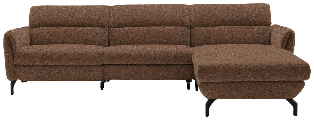 ECKSOFA in Chenille Kupferfarben  299/187 cm  - Schwarz/Kupferfarben, Design, Textil/Metall (299/187cm) - Schöner Wohnen