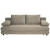 SCHLAFSOFA Cord Taupe  - Taupe/Schwarz, Design, Kunststoff/Textil (197/77/81cm) - home24