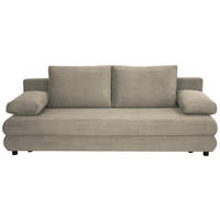 SCHLAFSOFA Cord Taupe  - Taupe/Schwarz, Design, Kunststoff/Textil (197/77/81cm) - home24