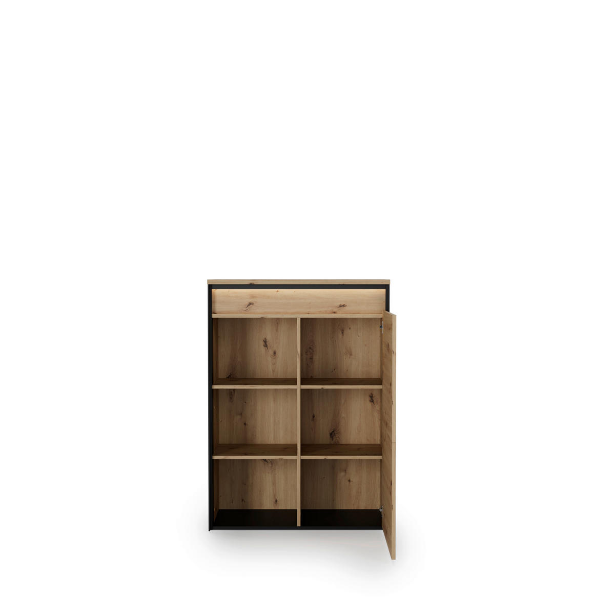 HIGHBOARD EDRA OFFICE 88/123/38 cm  - Schwarz/Eiche Artisan, KONVENTIONELL, Holzwerkstoff/Kunststoff (88/123/38cm) - Hom`in