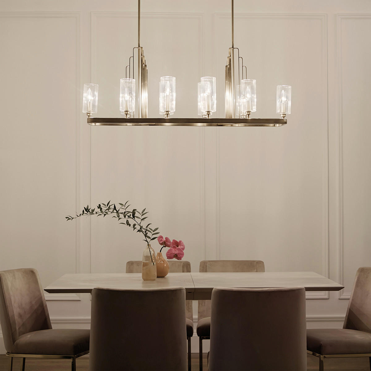 TAKKRONA Elstead Kimrose 113.7/55.8/32.5 cm  - mässingsfärgad, Klassisk, metall/glas (113.7/55.8/32.5cm) - Elstead Lighting