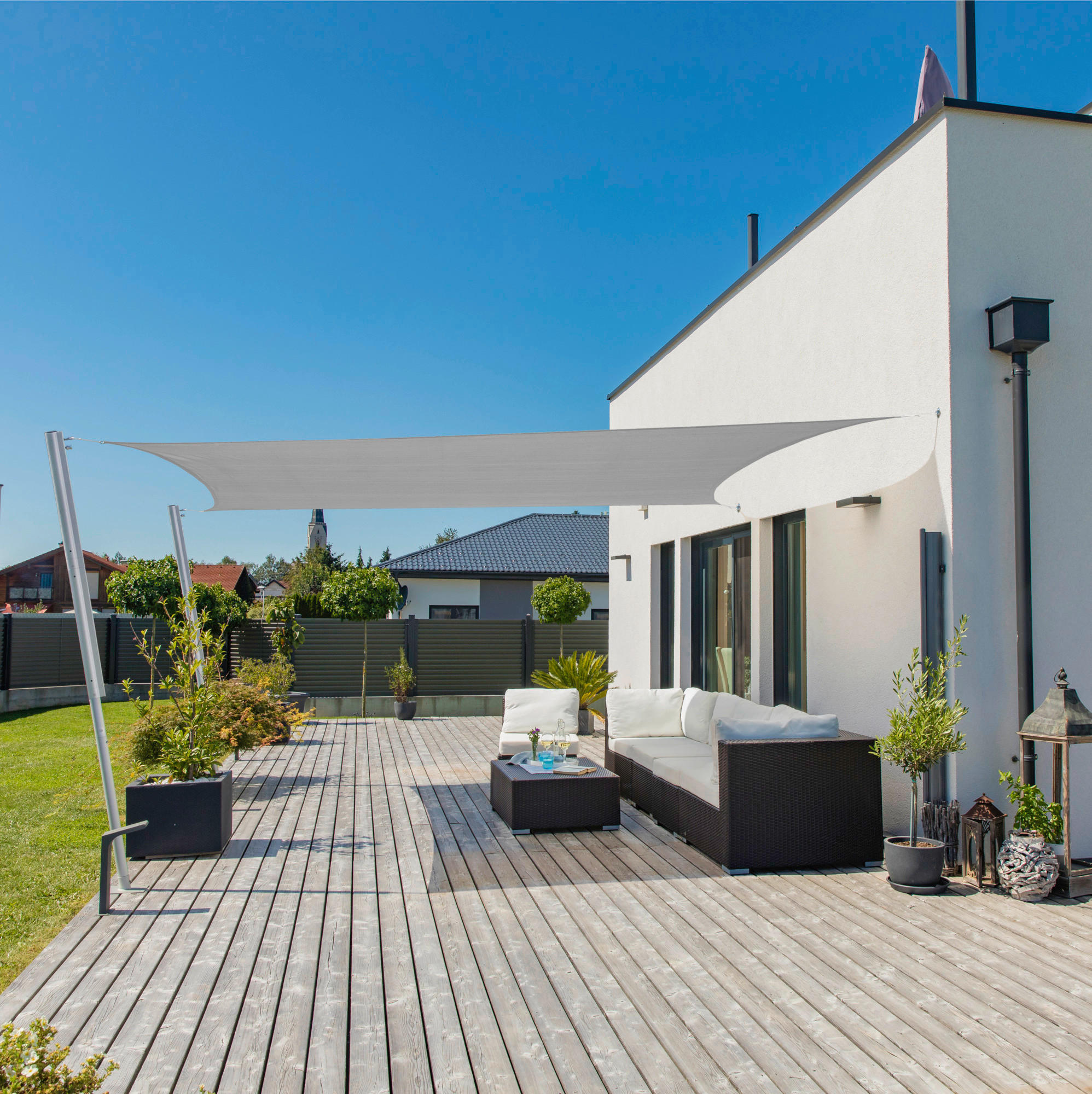 GARTENSONNENSEGEL  300/400 cm  - Weiß, Basics, Kunststoff (300/400cm) - Windhager