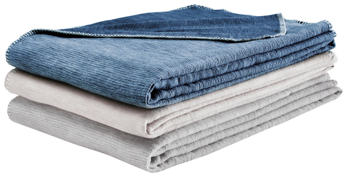 PLÉD 140/200 cm  - kék, Basics, textil (140/200cm) - Bio:Vio