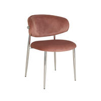 STUHL   Samt  Chromfarben, Altrosa  - Chromfarben/Altrosa, Design, Textil/Metall (54/80/59cm) - Novel