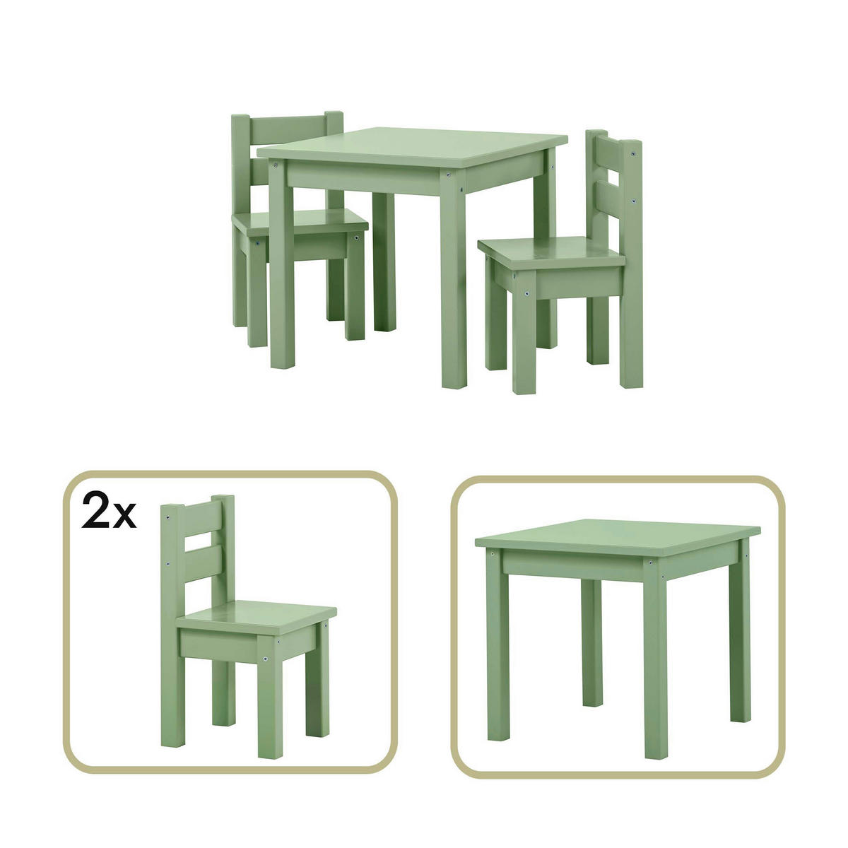KINDERSITZGRUPPE  - Pastellgrün, MODERN, Holz - MID.YOU
