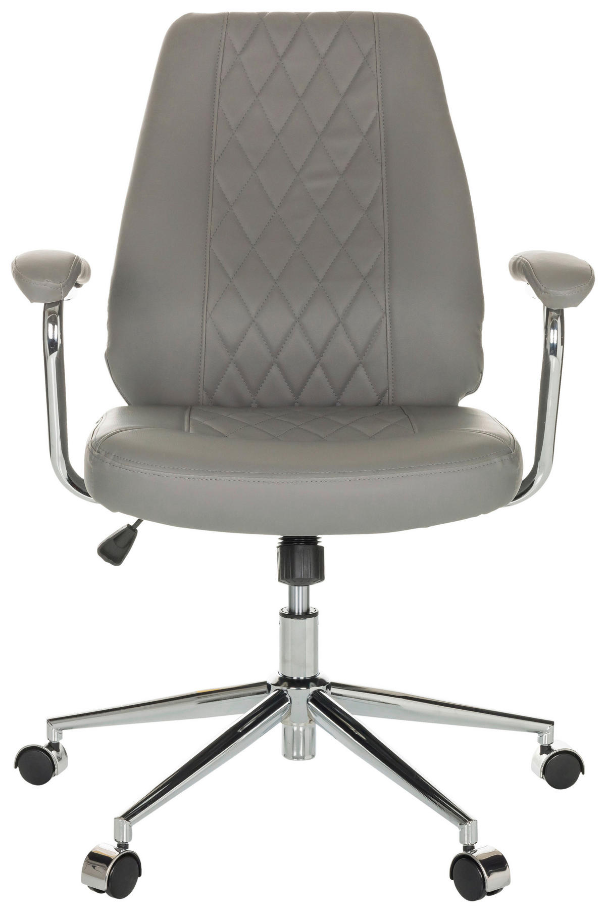 DREHSTUHL Grau  - Schwarz/Grau, Basics, Leder/Kunststoff (68/96-103/68cm) - MID.YOU