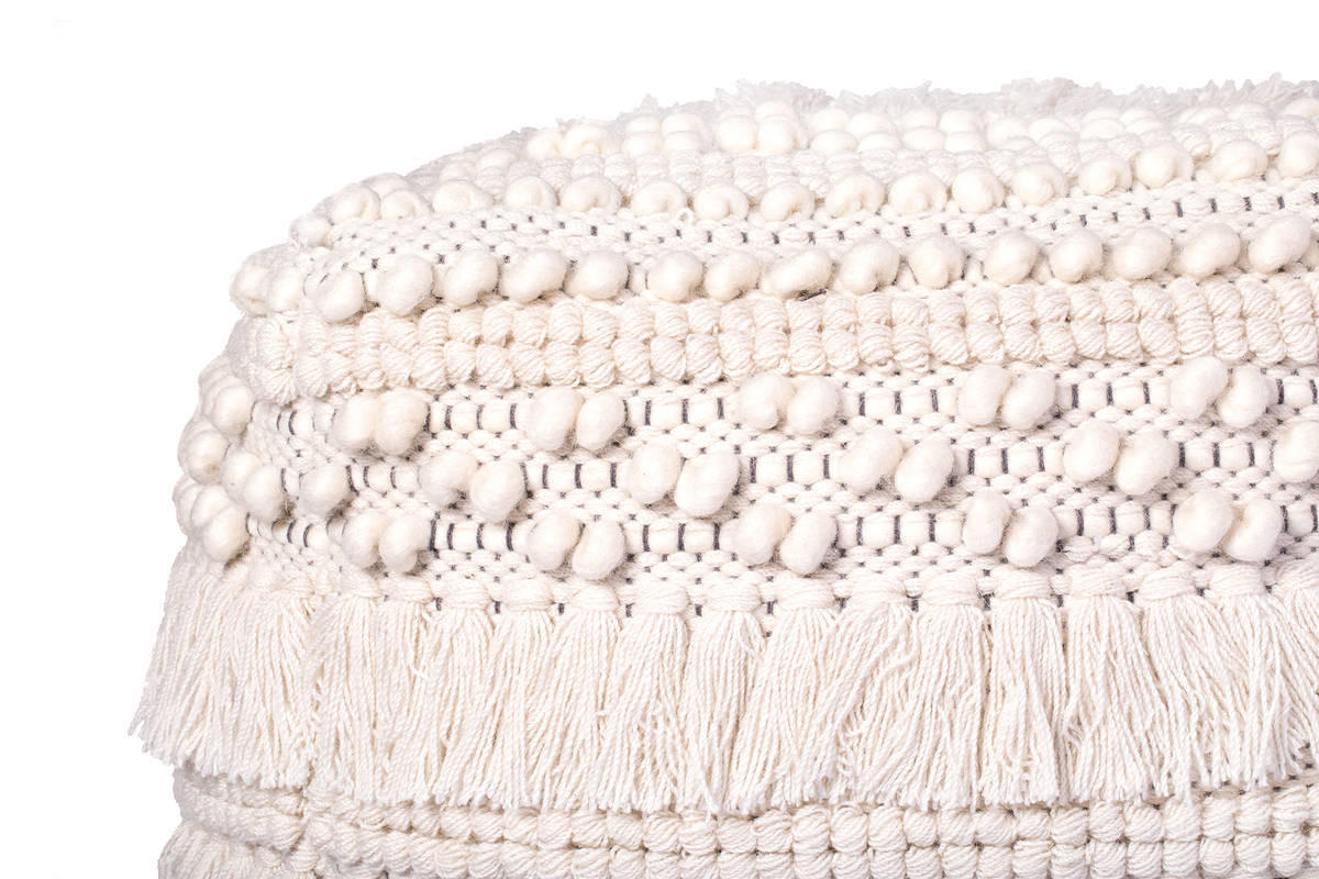 POUF in Creme Textil  - Creme, Trend, Textil (50/45/50cm) - Kayoom