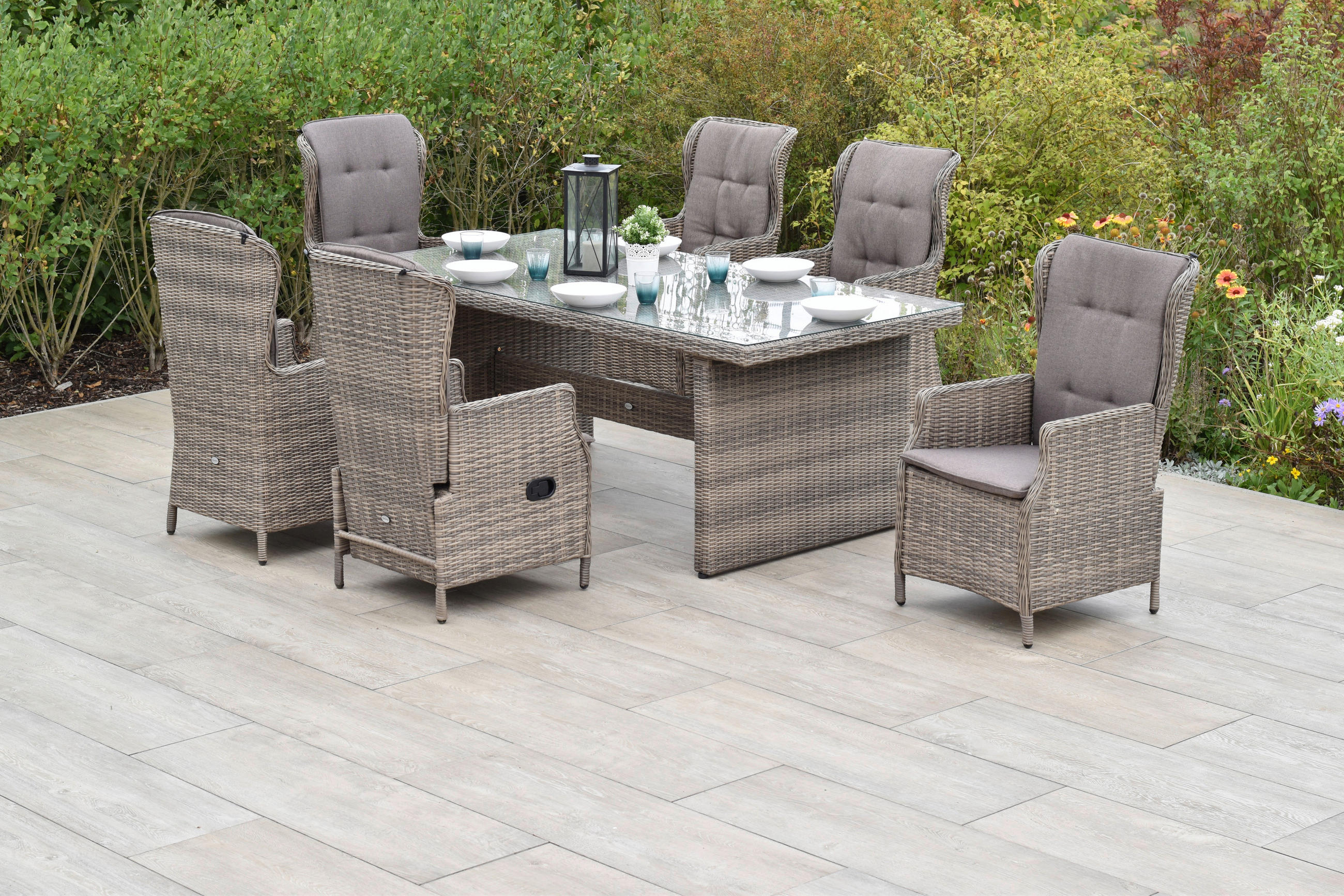 GARTENSET 13-teilig  - Naturfarben/Grau, MODERN, Kunststoff/Textil - Gardenson
