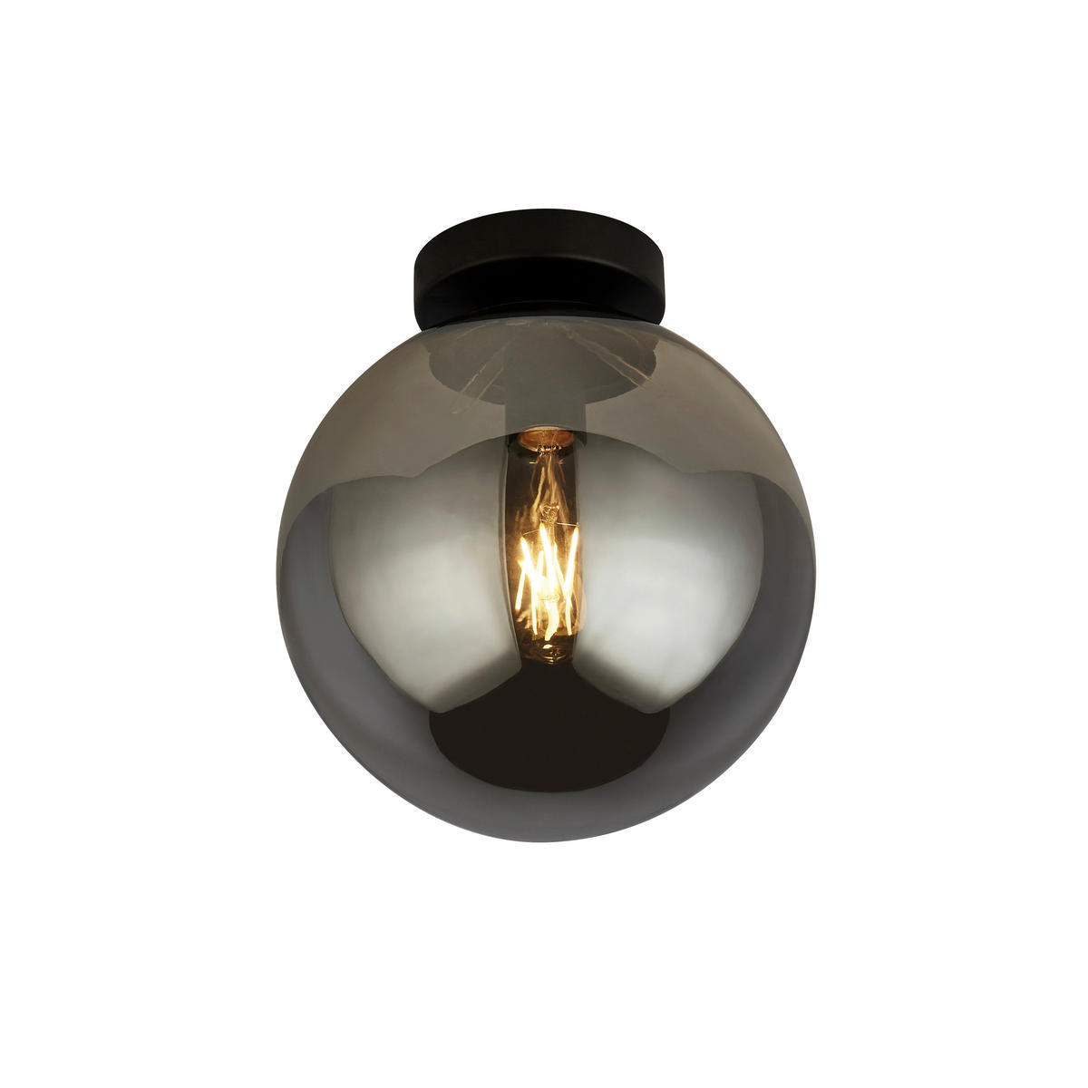 TAKLAMPA Amsterdam  - svart, Modern, metall/glas (25/28/25cm)