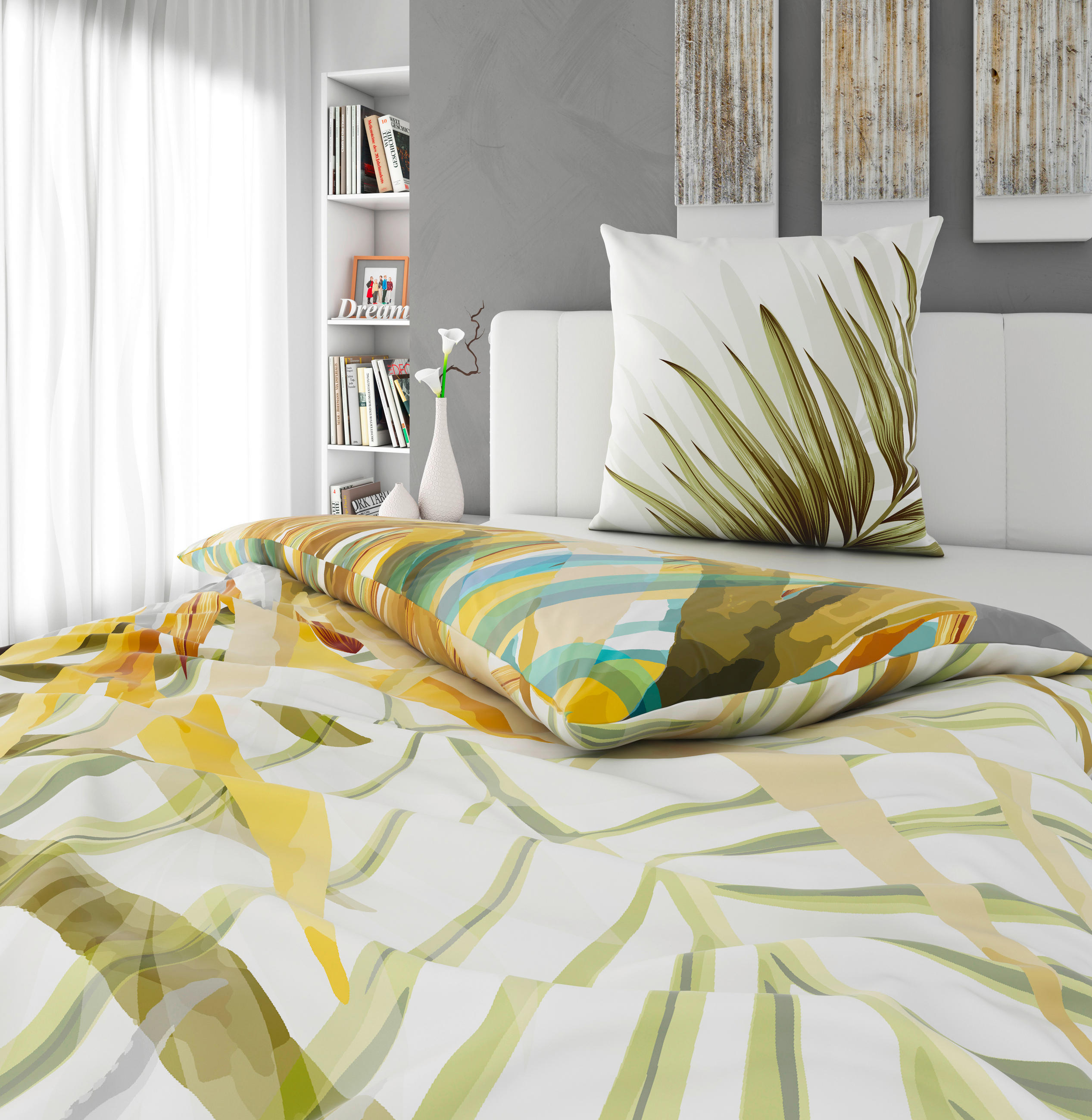 BETTWÄSCHE 135/200 cm BANG PHO Satin  - Beige/Weiß, Textil (135/200cm) - Novel