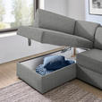 ECKSOFA  in Webstoff Hellgrau  165/224 cm  - Hellgrau/Schwarz, KONVENTIONELL, Kunststoff/Textil (165/224cm) - Xora