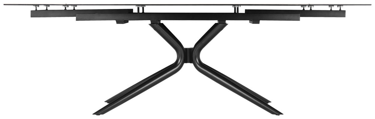 ESSTISCH 160-240/90/76 cm  Metall, Glas, Keramik ausziehbar rechteckig Schwarz, Teakfarben  - Schwarz/Teakfarben, MODERN, Glas/Keramik (160-240/90/76cm) - P & B