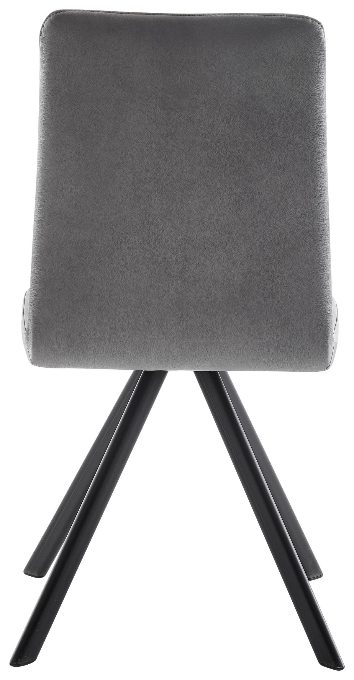 STUHL  in Eisen Lederlook Metall, Textil  - Dunkelgrau/Schwarz, MODERN, Textil/Metall (47/92/60cm) - Cantus