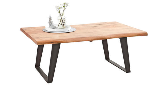 COUCHTISCH in Holz, Metall 115/70/45 cm  - Schwarz/Akaziefarben, KONVENTIONELL, Holz/Metall (115/70/45cm) - Carryhome