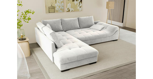 ECKSOFA Naturfarben Cord Zierkissen, Rückenkissen, Rücken echt  - Schwarz/Naturfarben, KONVENTIONELL, Holz/Textil (202/298cm) - Carryhome