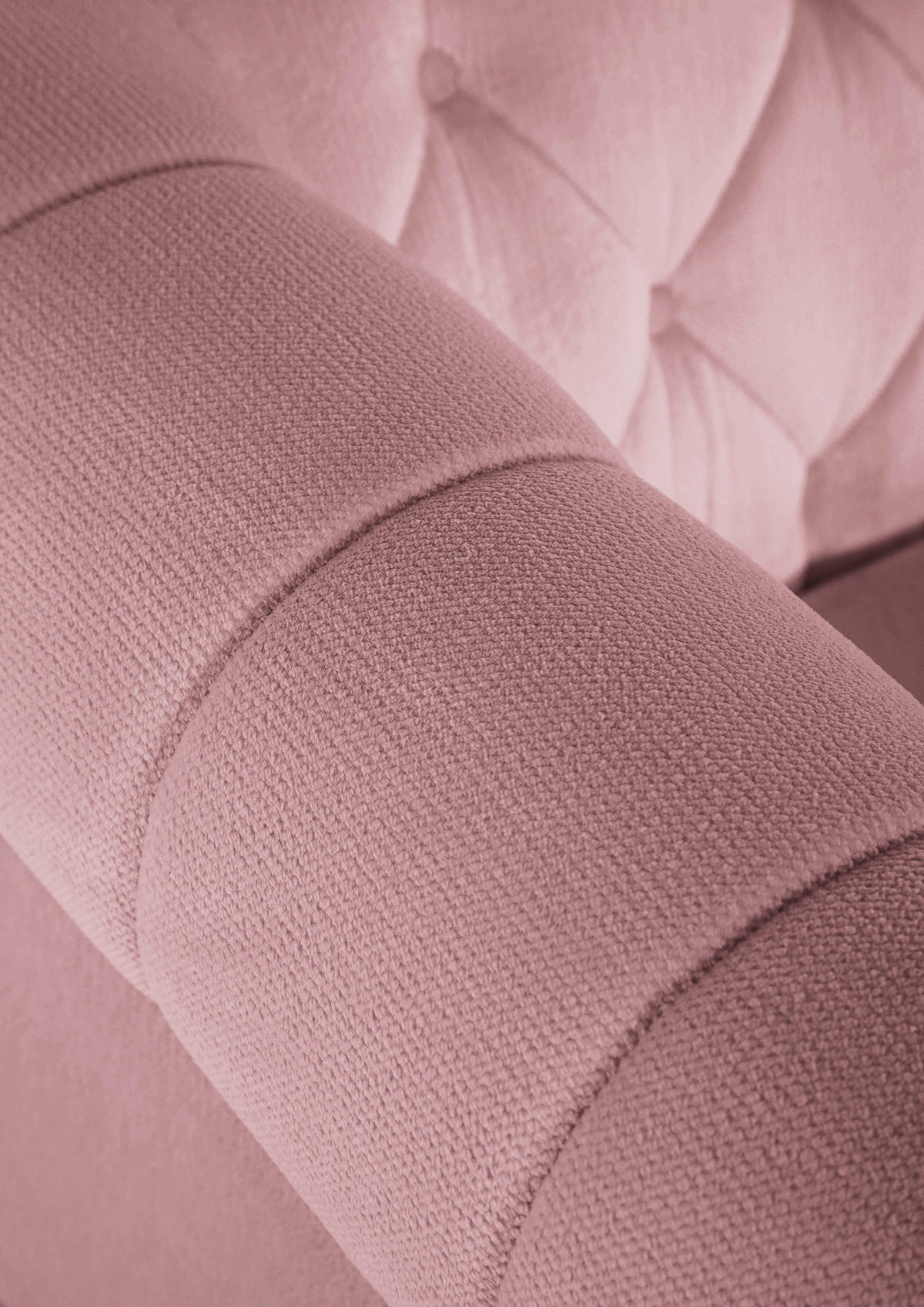 ECKSOFA in Plüsch Rosa  160/260 cm  - Dunkelbraun/Rosa, Design, Holz/Textil (160/260cm) - MID.YOU