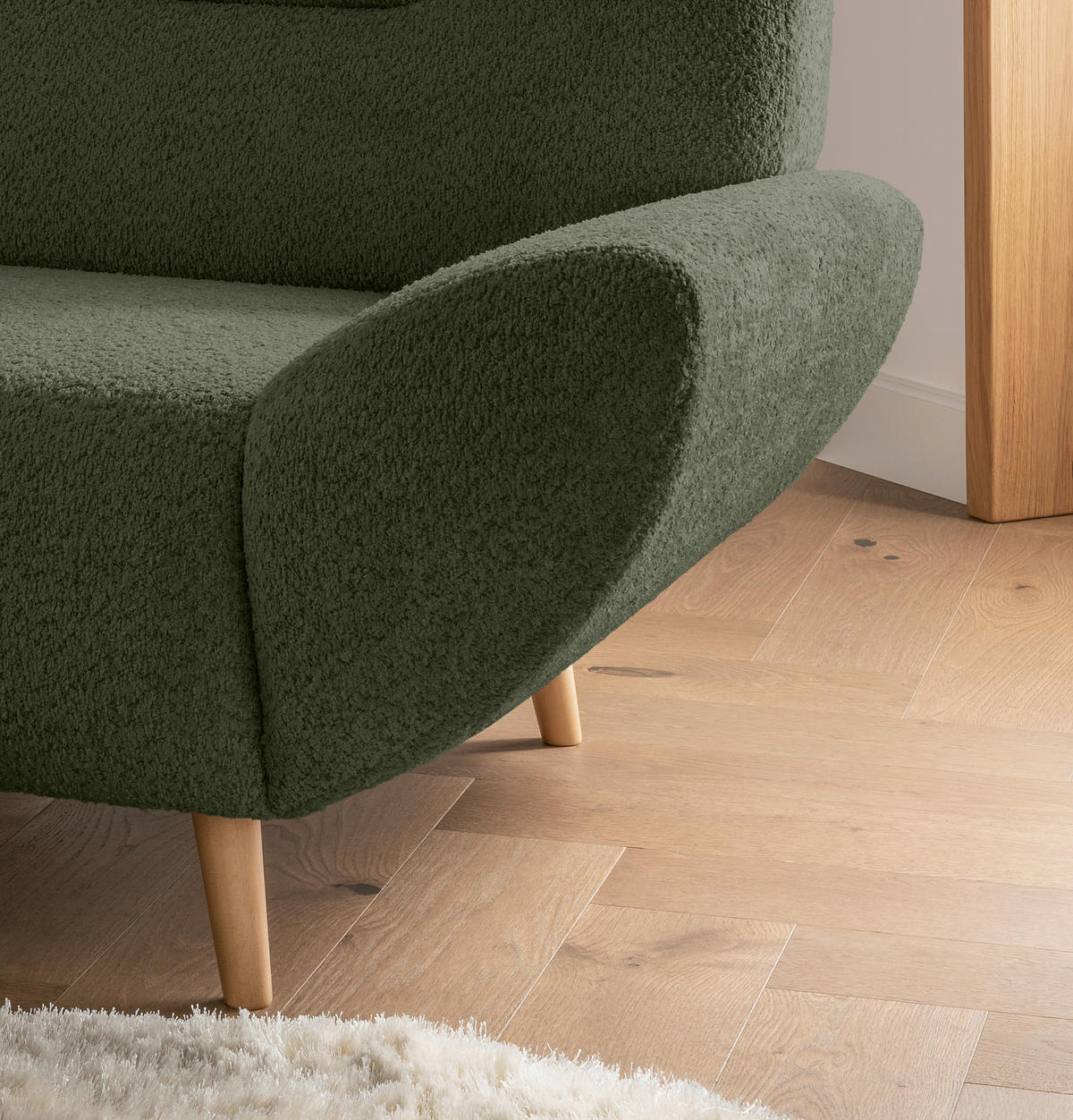 SESSEL in Bouclé Waldgrün  - Waldgrün/Wildeiche, KONVENTIONELL, Holz/Textil (111/81/90cm) - MID.YOU