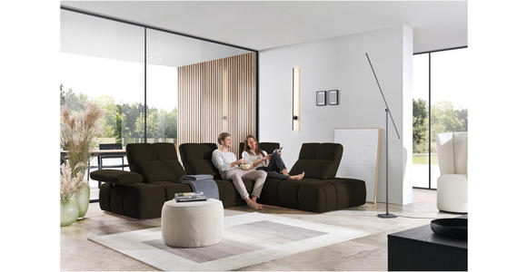 ECKSOFA in Struktur Anthrazit 313/233 cm - Anthrazit/Schwarz, Design, Kunststoff/Textil (313/233cm) - Emilio Belluti