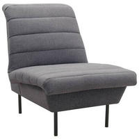 SESSEL in Flachgewebe Blaugrau  - Blaugrau/Schwarz, Design, Textil/Metall (72/92/103cm) - LOOKS by W.Joop