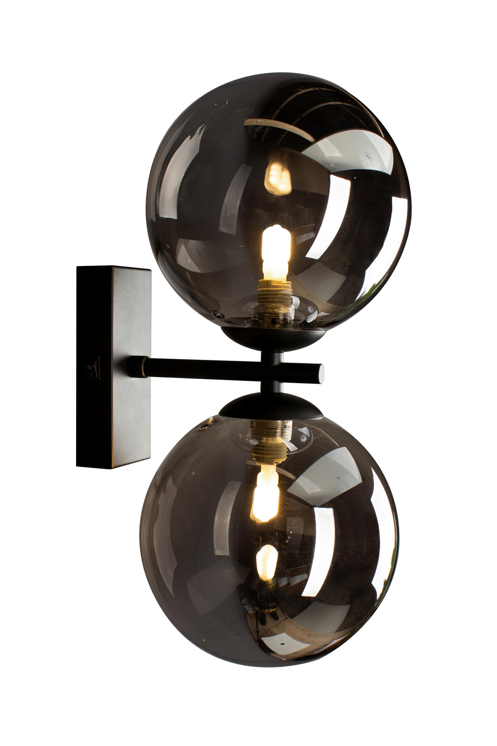 WANDLEUCHTE Nero 10/23,3 cm   - Dunkelgrau/Schwarz, Design, Glas/Metall (10/23,3cm)
