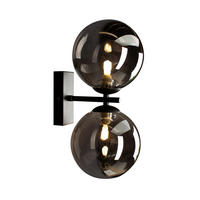 WANDLEUCHTE Nero 10/23,3 cm   - Dunkelgrau/Schwarz, Design, Glas/Metall (10/23,3cm)