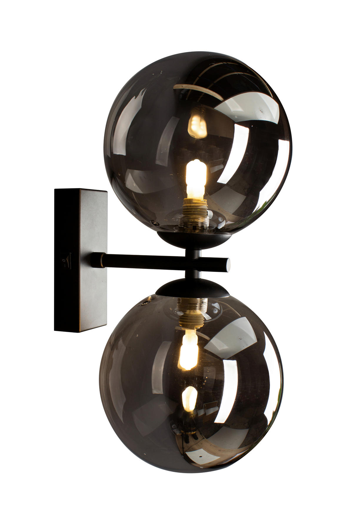WANDLEUCHTE Nero 10/23,3 cm   - Dunkelgrau/Schwarz, Design, Glas/Metall (10/23,3cm)