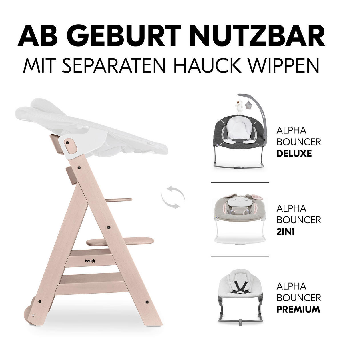 HOCHSTUHL Beta+ Naturfarben, Weiß, Dunkelgrau Whitewashed  - Dunkelgrau/Naturfarben, Basics, Holz (48/79/58cm) - Hauck