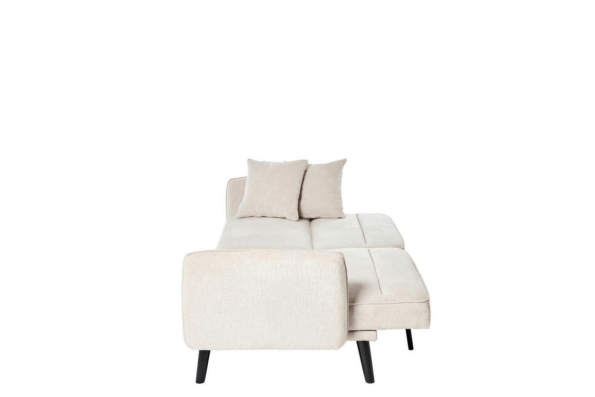 SCHLAFSOFA Bouclé Champagner  - Champagner/Schwarz, MODERN, Holz/Textil (191/83/84cm) - Livetastic