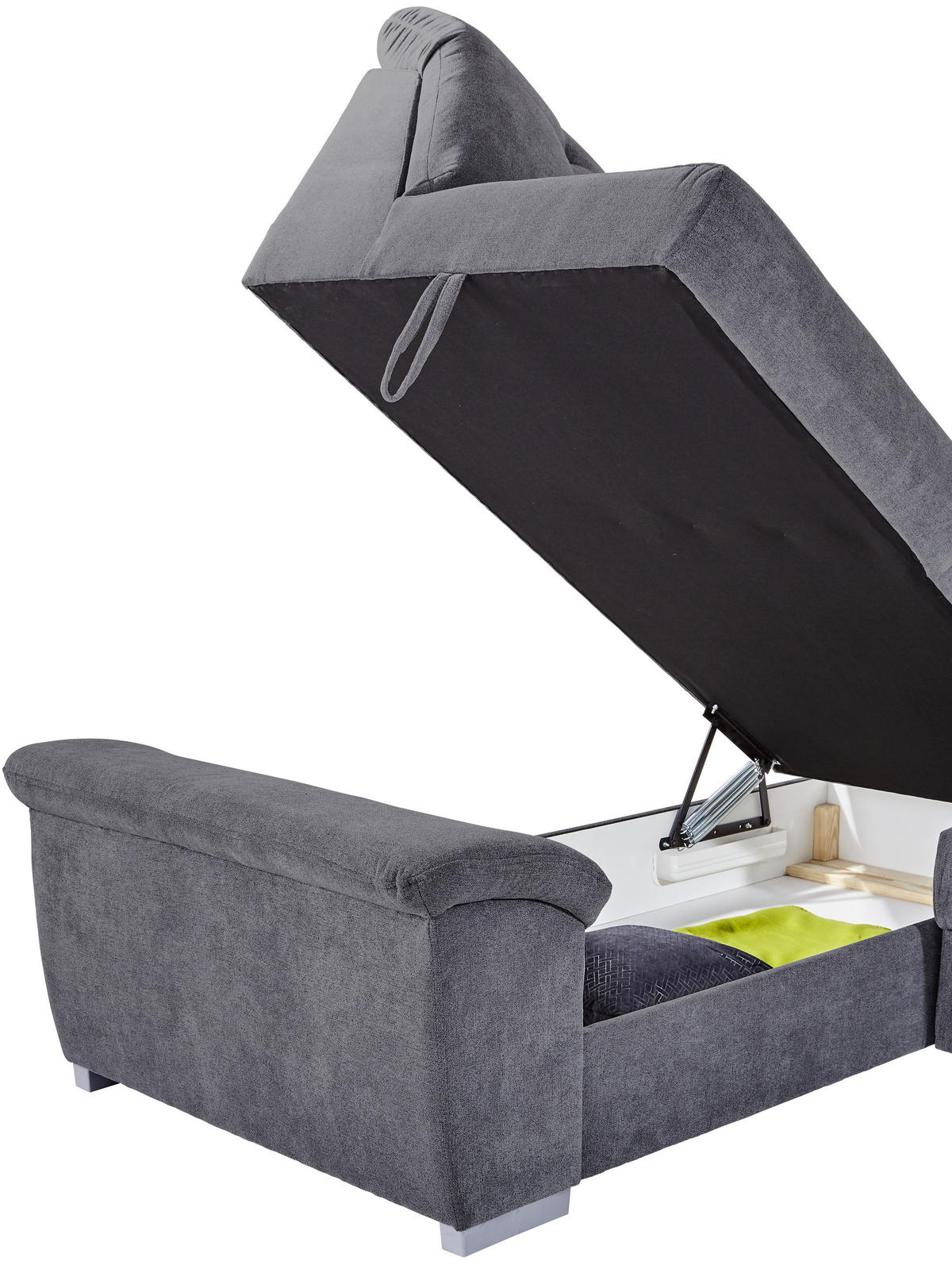 ECKSOFA in Dunkelgrau  - Dunkelgrau/Silberfarben, Design, Kunststoff/Textil (206/285cm) - Livetastic