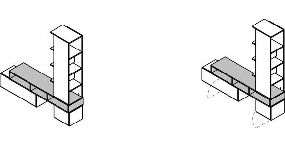 TV-ELEMENT 150-195/178,8/36 cm  - Graphitfarben/Weiß, KONVENTIONELL, Holzwerkstoff (150-195/178,8/36cm) - Cantus