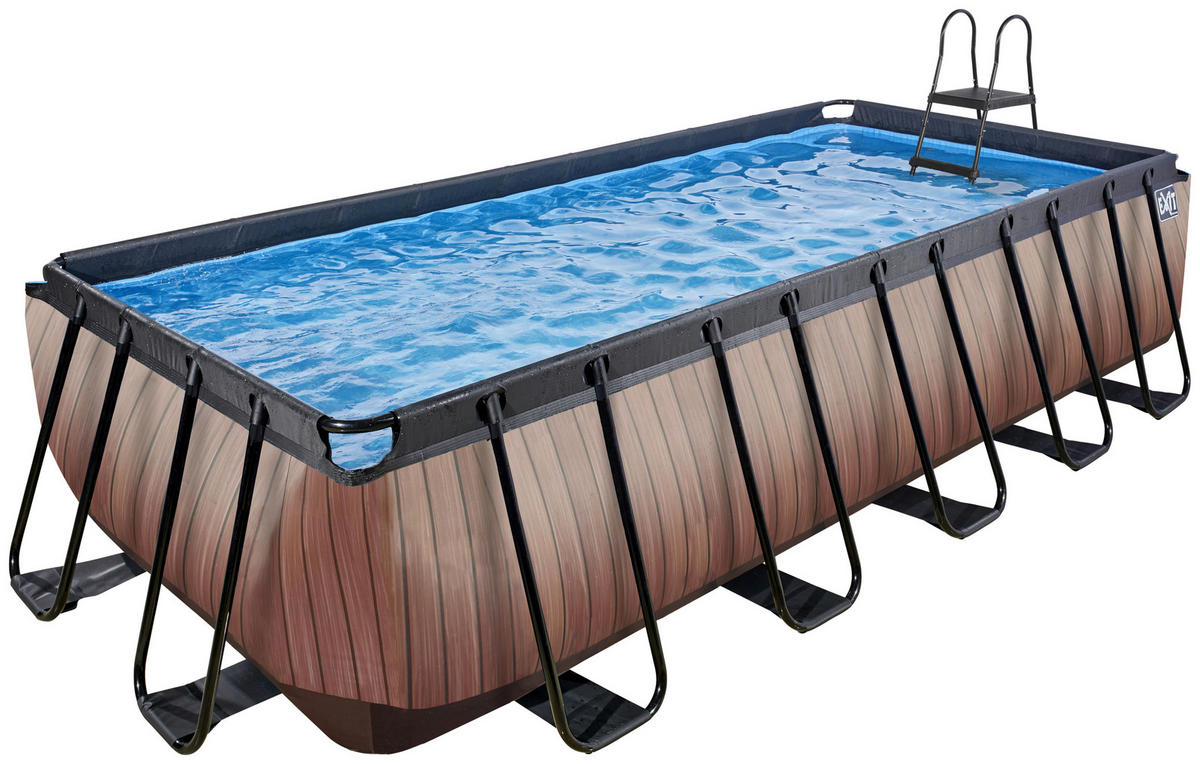EXIT POOL WOOD 540X250 540/250/122 cm  - Braun, KONVENTIONELL, Metall (540/250/122cm) - EXIT Toys